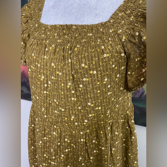 Madewell Ruffle-sleeve Tiered Midi Dress in Daisy Stitch Sz XS Cottagecore Fall - Picture 6 of 10